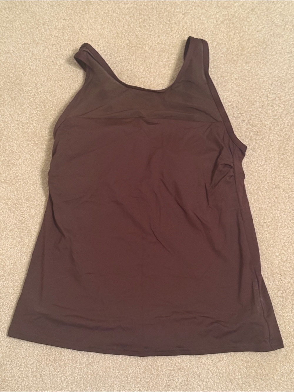 NWT Lands End high neck brown tankini top, size 10L